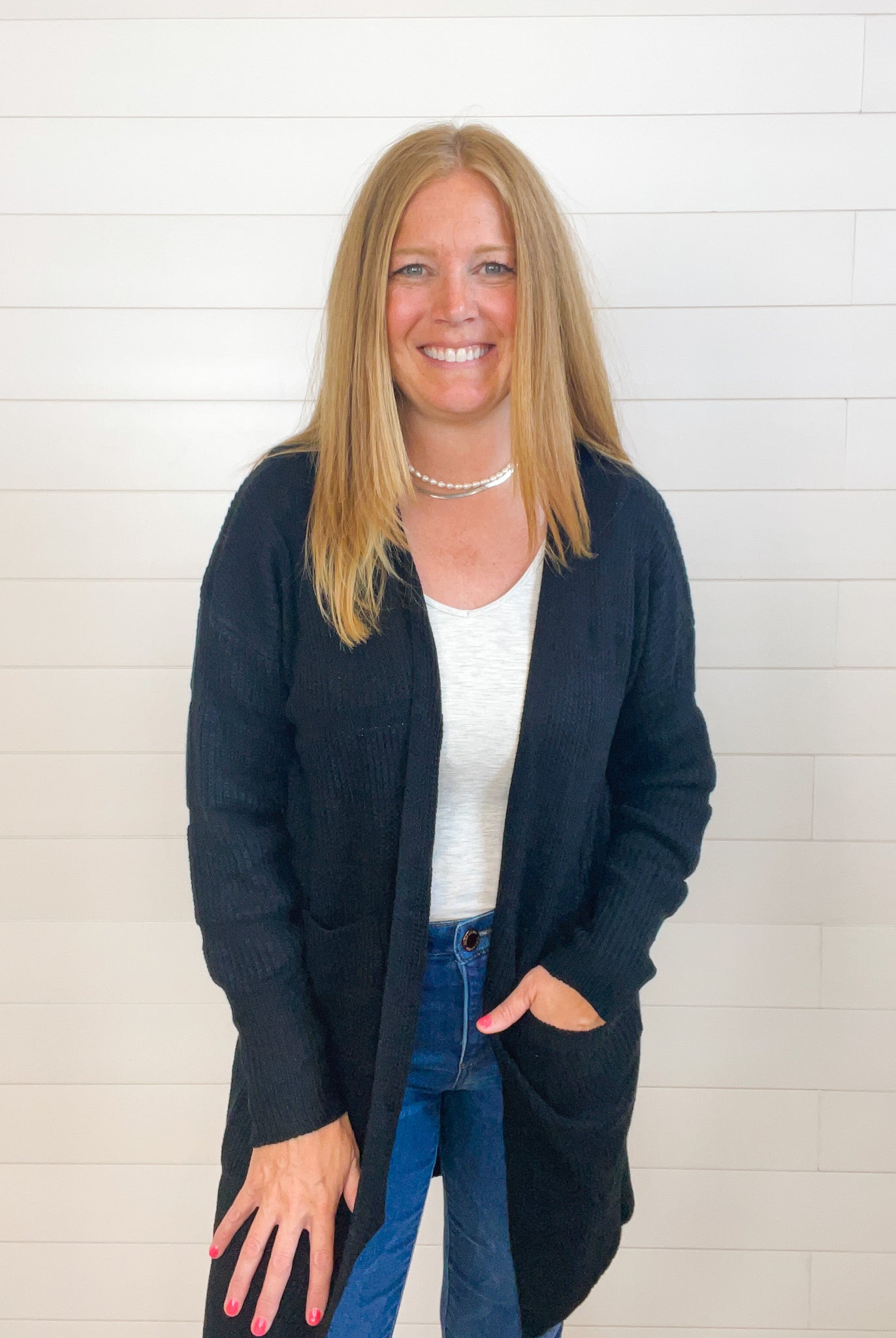 cozy black fly away fall essential cardigan