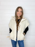 Winter fashion trends, Cozy winter clothing, Women's winter styles, Winter wardrobe essentials, Winter outfit inspiration, New winter arrivals, Winter fashion inspiration, Women's fashion, Clothing boutique, Fashion trends, Women's clothing, Fashion inspiration, trendy layered outfit, women's sherpa vest, cozy fashion